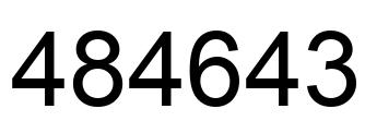 Number 484643 black image