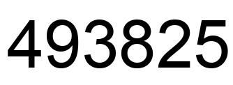Number 493825 black image