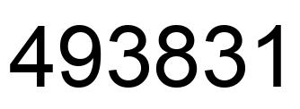 Number 493831 black image