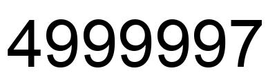 Number 4999997 black image