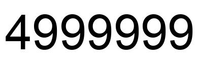 Número 4999999 imagen negro