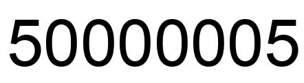 Number 50000005 black image