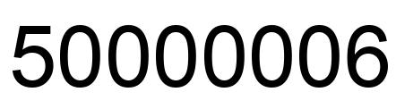 Number 50000006 black image