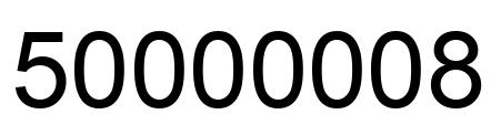 Number 50000008 black image