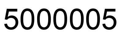 Number 5000005 black image