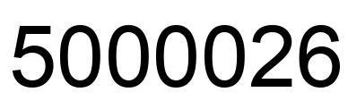Number 5000026 black image