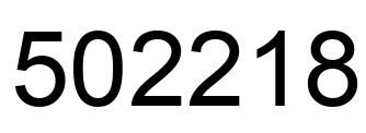 Number 502218 black image