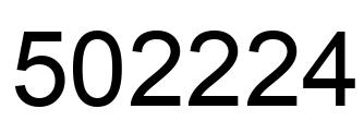 Number 502224 black image