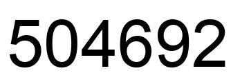 Number 504692 black image