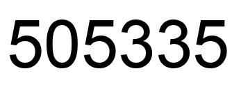Number 505335 black image