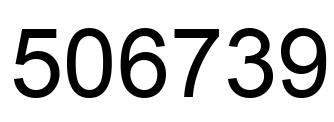 Number 506739 black image