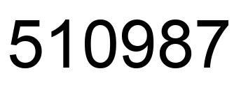 Number 510987 black image