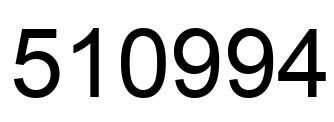 Number 510994 black image