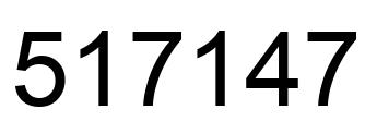 Number 517147 black image