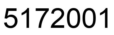 Number 5172001 black image