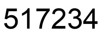 Number 517234 black image