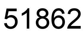 Number 51862 black image