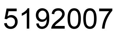 Number 5192007 black image