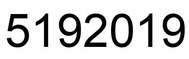 Number 5192019 black image