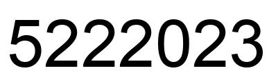 Number 5222023 black image