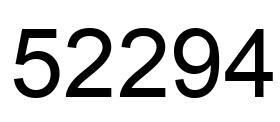 Number 52294 black image