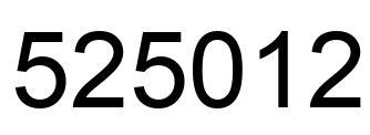 Number 525012 black image