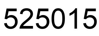 Number 525015 black image