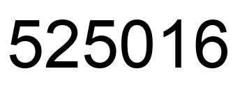 Number 525016 black image