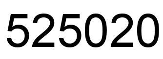 Number 525020 black image