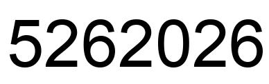 Number 5262026 black image