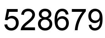 Number 528679 black image