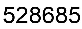 Number 528685 black image