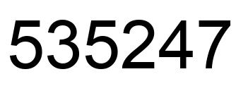 Number 535247 black image
