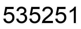 Number 535251 black image