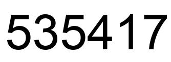 Number 535417 black image