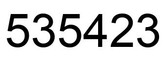 Number 535423 black image