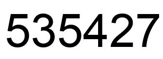 Number 535427 black image