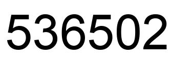Number 536502 black image
