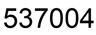 Number 537004 black image