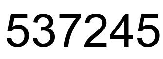 Number 537245 black image