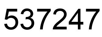 Number 537247 black image