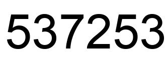 Number 537253 black image