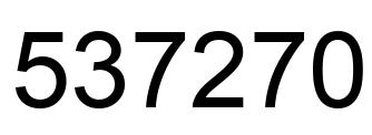Number 537270 black image