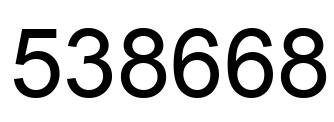 Number 538668 black image