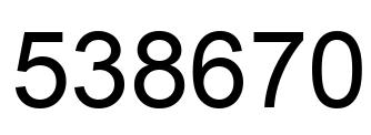 Number 538670 black image