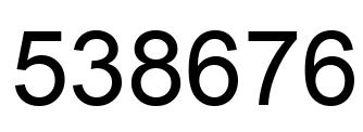 Number 538676 black image