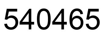 Number 540465 black image
