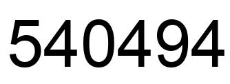 Number 540494 black image