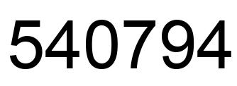Number 540794 black image