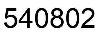 Number 540802 black image